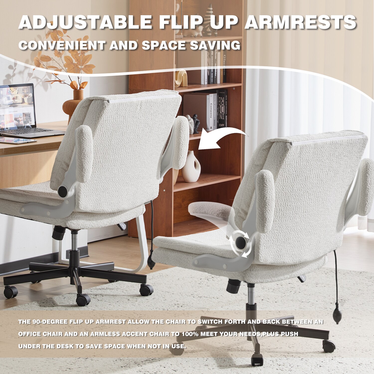 Ergonomic Office Chair With Airbag Lumbar Support And Flip Armrests_voghion.com